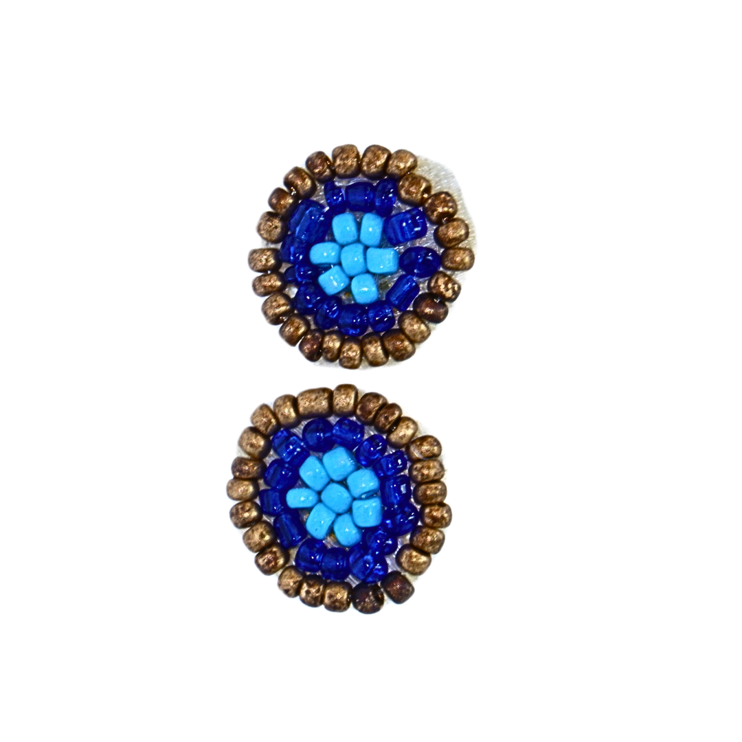 Earth & Sky – Crystal Stud Earrings Trio (Brown, Blue & Green)