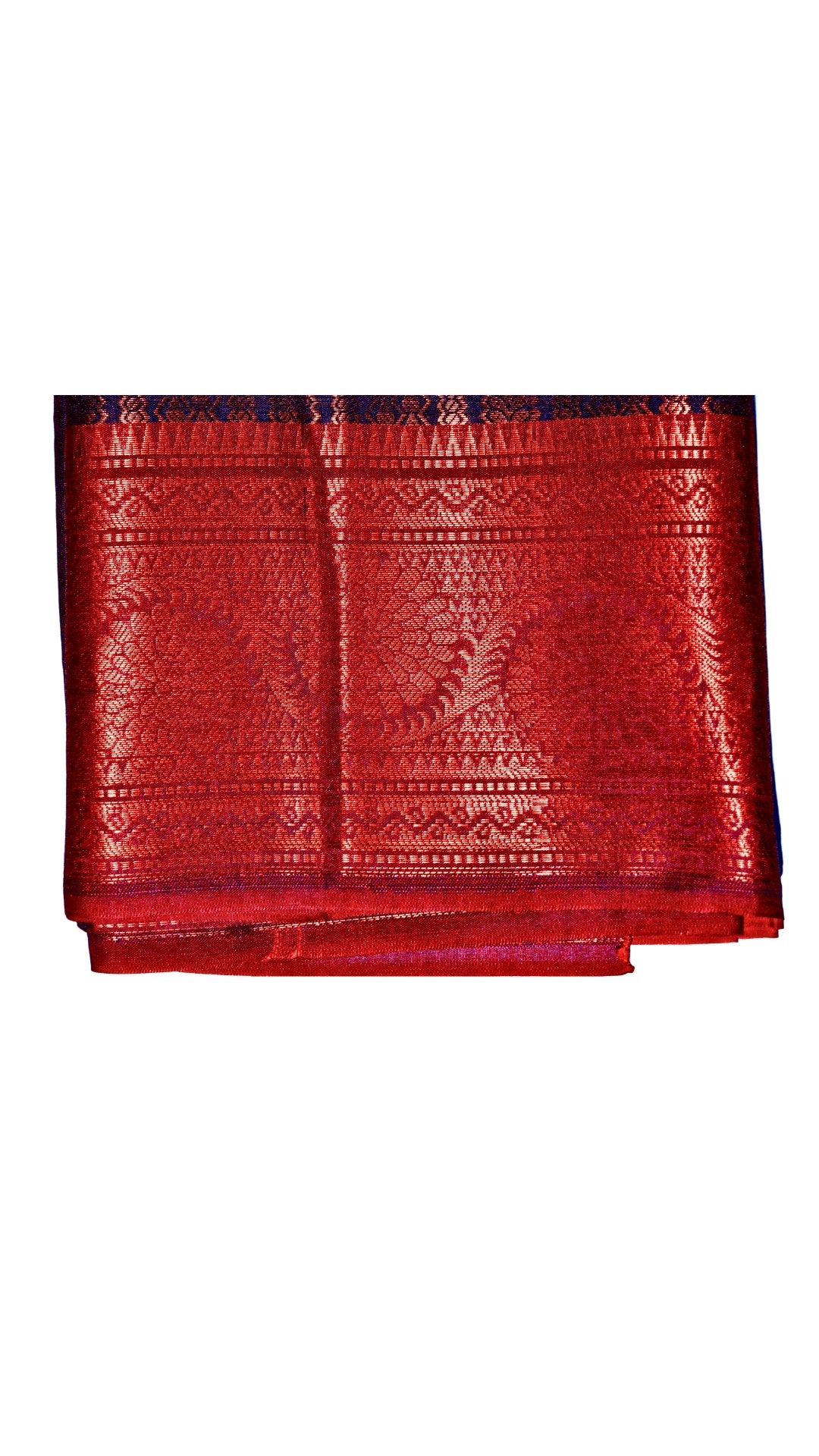 Blue with Pink Border Banarasi Silk Saree