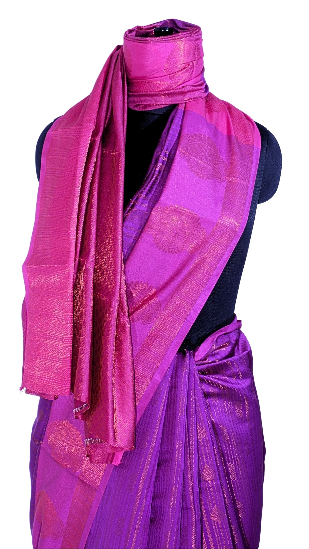 Purple Contrast Pure Banarasi Silk Saree