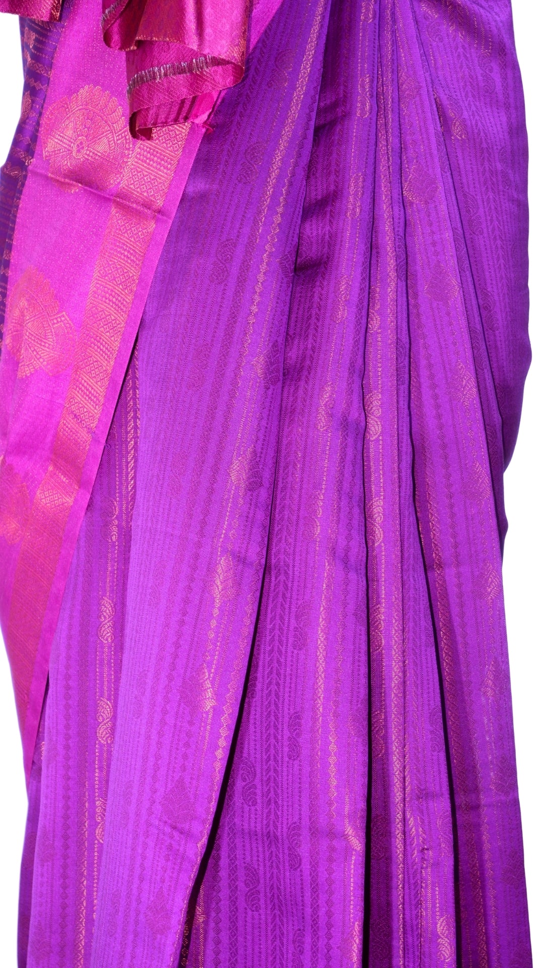 Purple Contrast Pure Banarasi Silk Saree