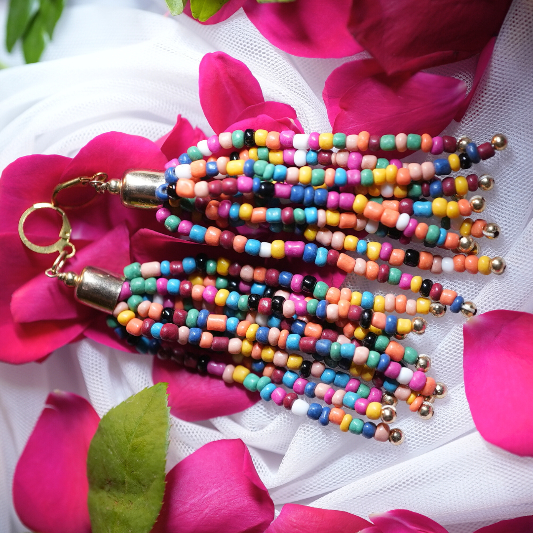 ColorBurst Boho Earrings – Vibrant Multicolor Bead Design