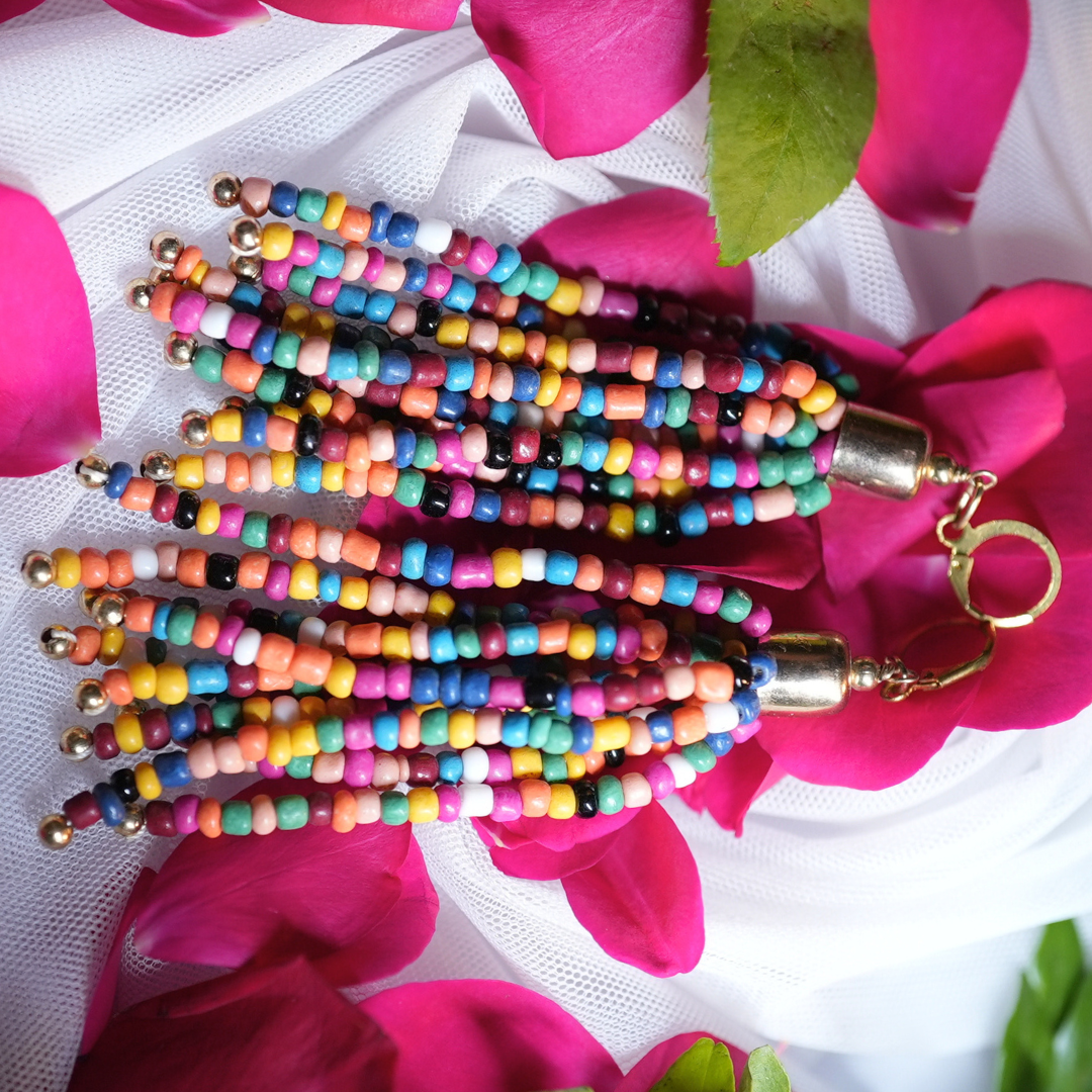 ColorBurst Boho Earrings – Vibrant Multicolor Bead Design