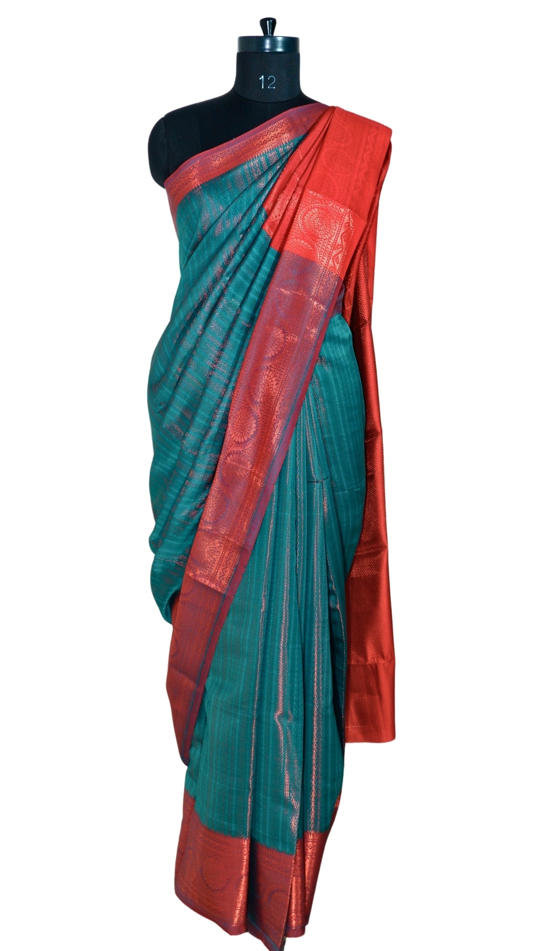 Blue with Pink Border Banarasi Silk Saree