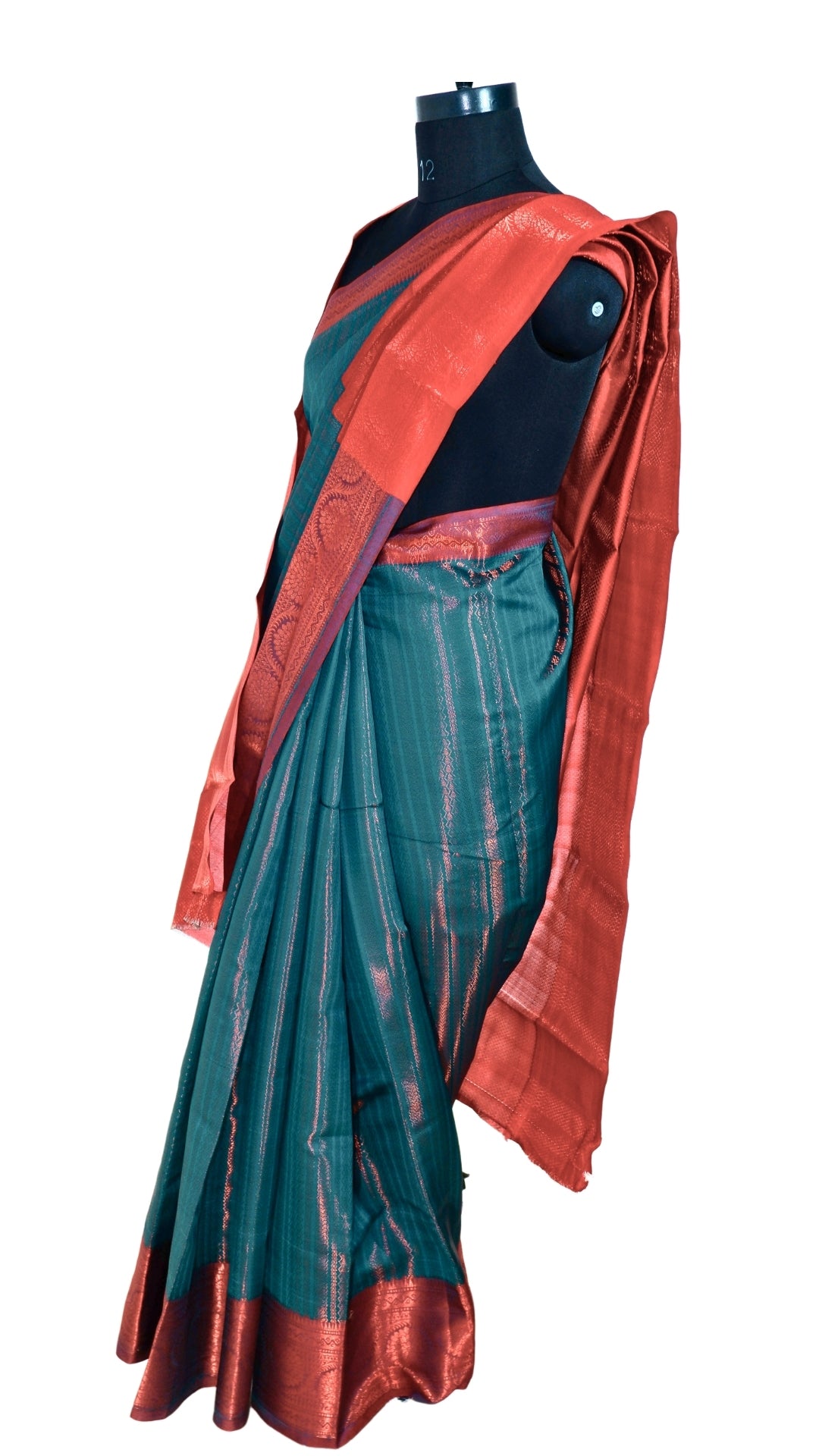 Blue with Pink Border Banarasi Silk Saree