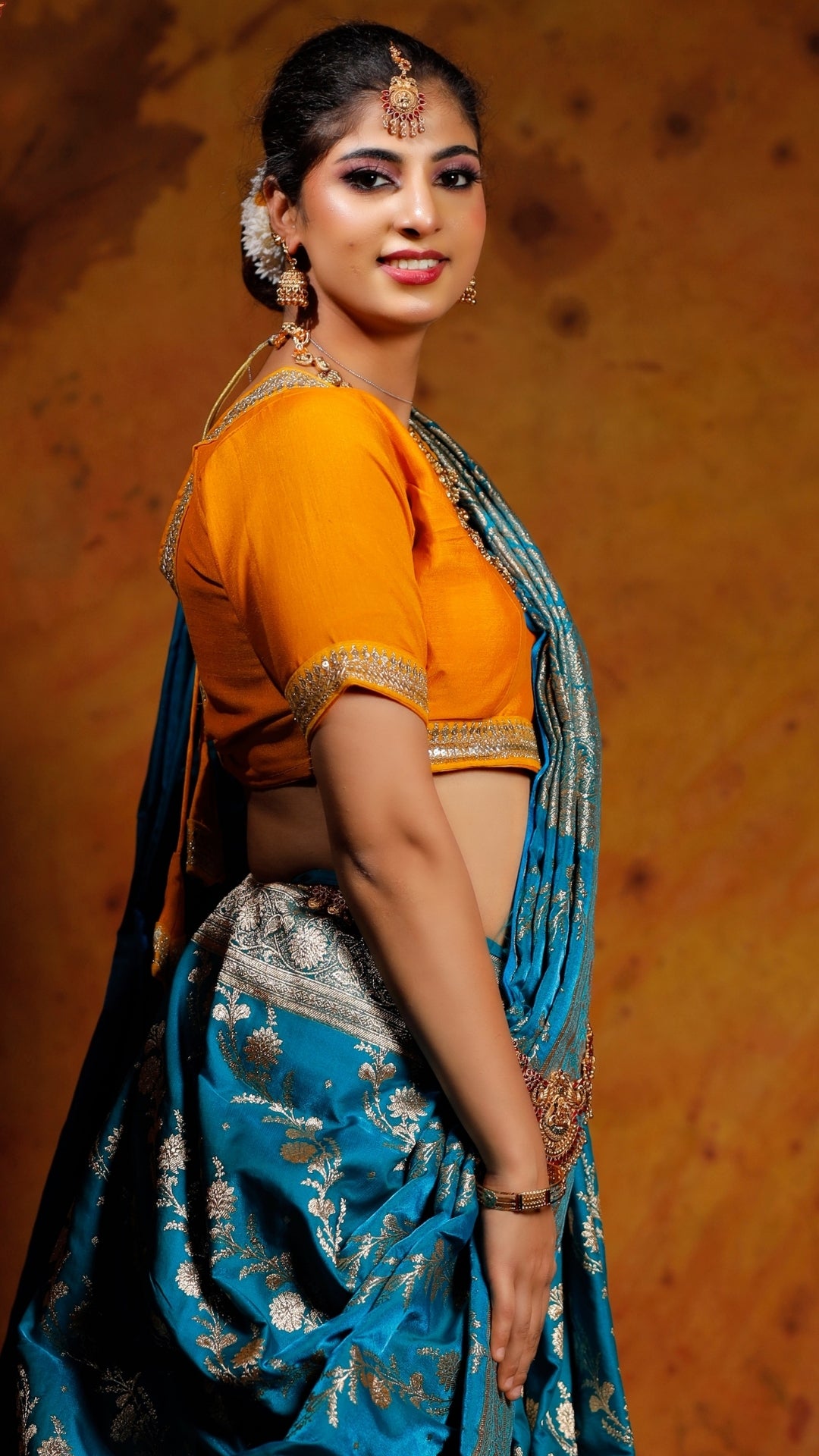 Blue Dual Silver Zari Pure Katan Silk Banarasi Saree
