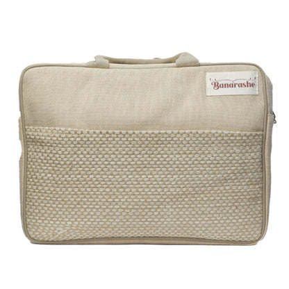 Eco Friendly Cream Jute Laptop Office Bag