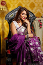 Purple with Jaal Zari Work Handloom Katan Pure Silk Saree