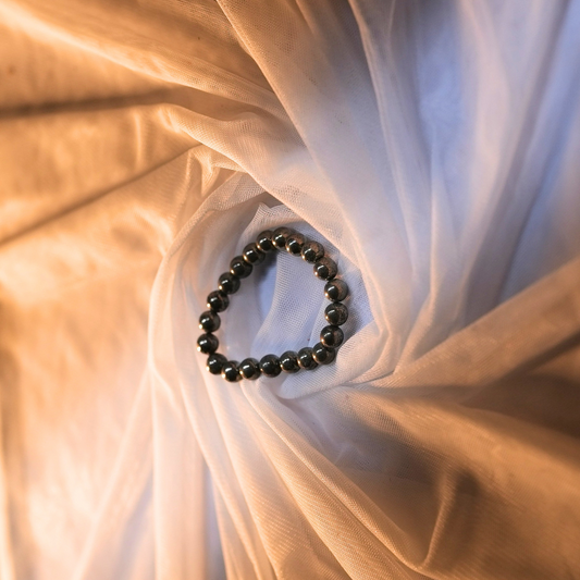 Wealth Aura Bracelet – Genuine Pyrite Round Stone "Money Magnet"