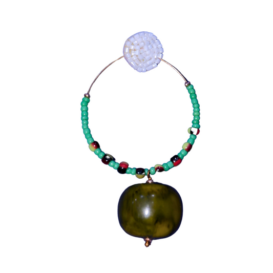 Parrot Charm Boho Earrings – Vibrant Green Seed Beads
