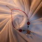 AD Pendant Necklace with Acrylic & Pearl Mix on Twisted Cotton Wax Cord