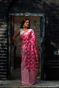 Pink Handloom Katan Pure Silk Saree