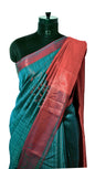 Blue with Pink Border Banarasi Silk Saree