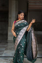 Dark Green Katan Mashru Silk Saree