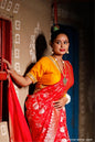 Red with Jaal Zari Work Handloom Katan Pure Silk Saree