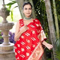 Banarashe Saree | Pure Cotton Saree – Red