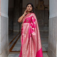 SWADESI STUFF Georgette Saree with Banglory Silk Blouse & Stunning Crystal Fix Embellishments - Indian Ethnic Wear for Women