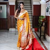 Banarashe Saree | Dark Golden Handloom Cotton Saree