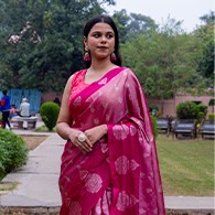 Banarasi Dual Shade Semi Silk Saree With Buti Zari Weaving-Pink